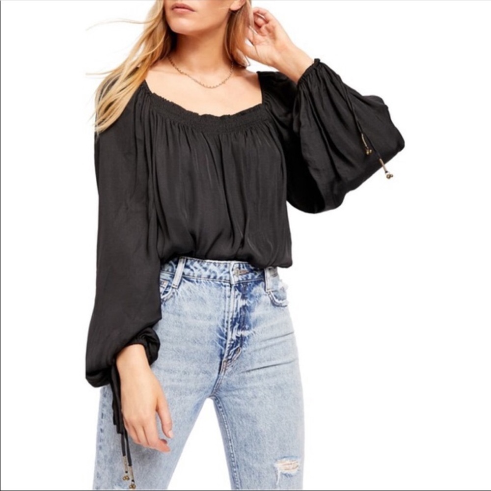 NWT Free people black l/s bodysuit